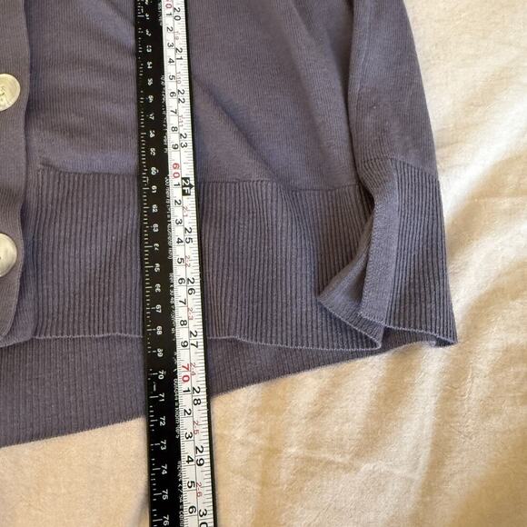 LOFT Dark Academia Cardigan Womens M Purple Hipster Heritage Classic Prep Preppy - Picture 8 of 9